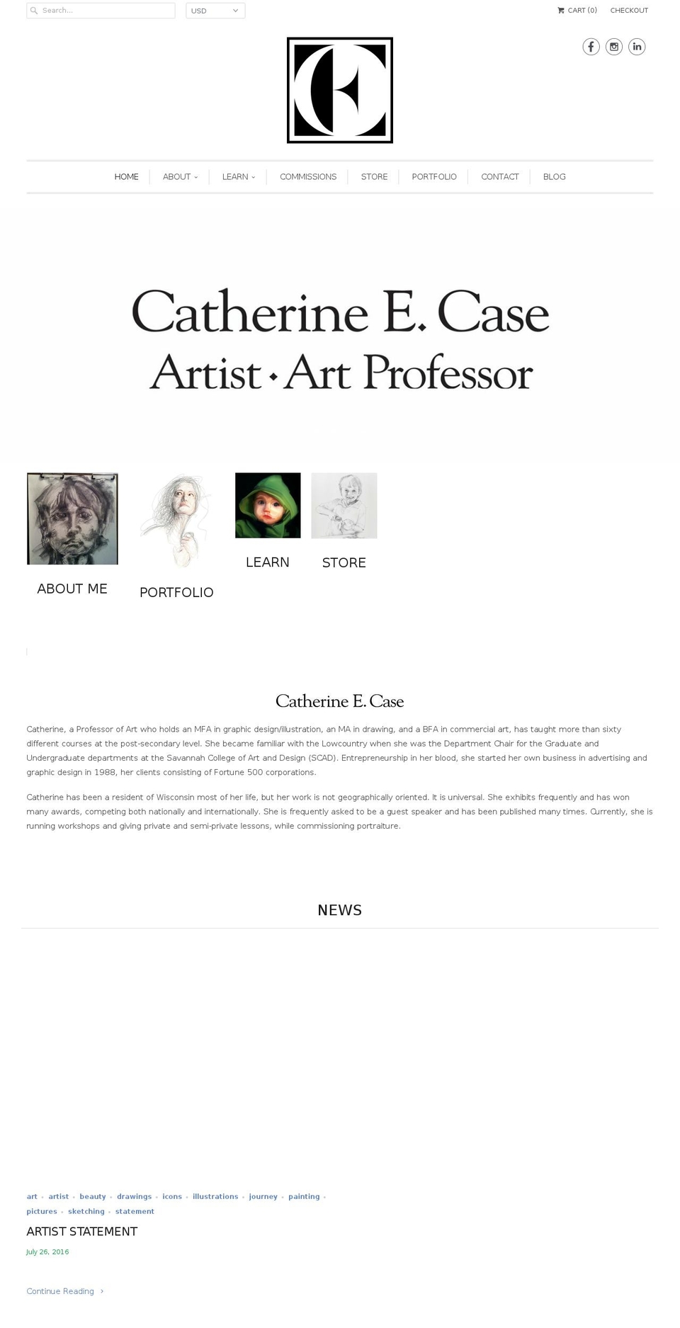 catherinecaseart.com shopify website screenshot