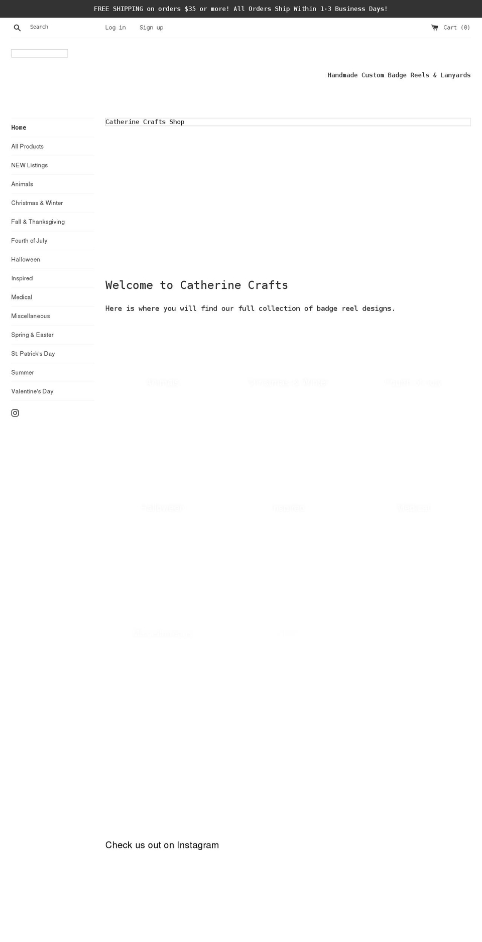 catherinecrafts.com shopify website screenshot