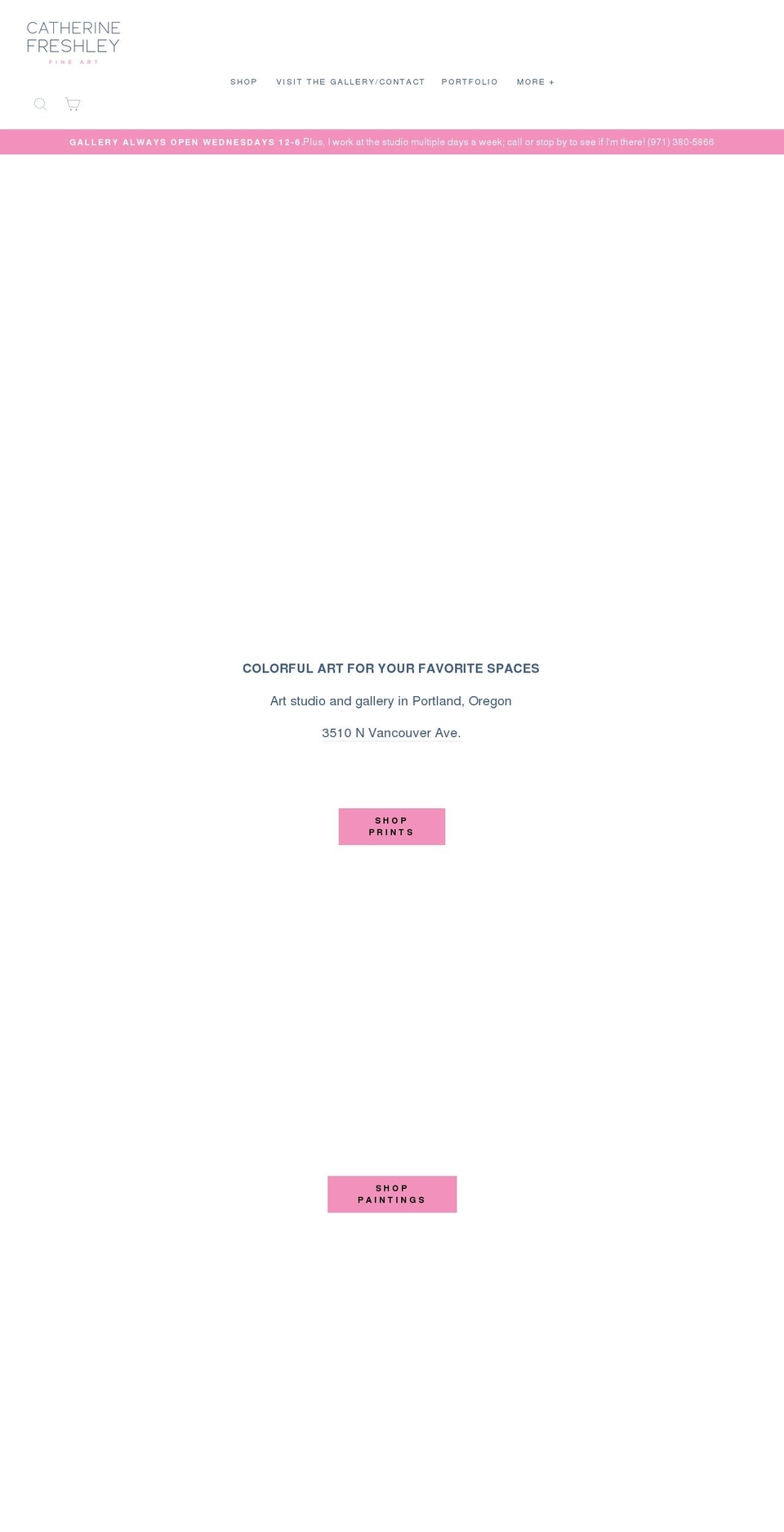 catherinefreshleyart.com shopify website screenshot