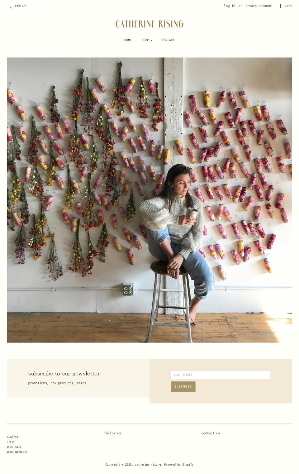 catherinerising.com shopify website screenshot