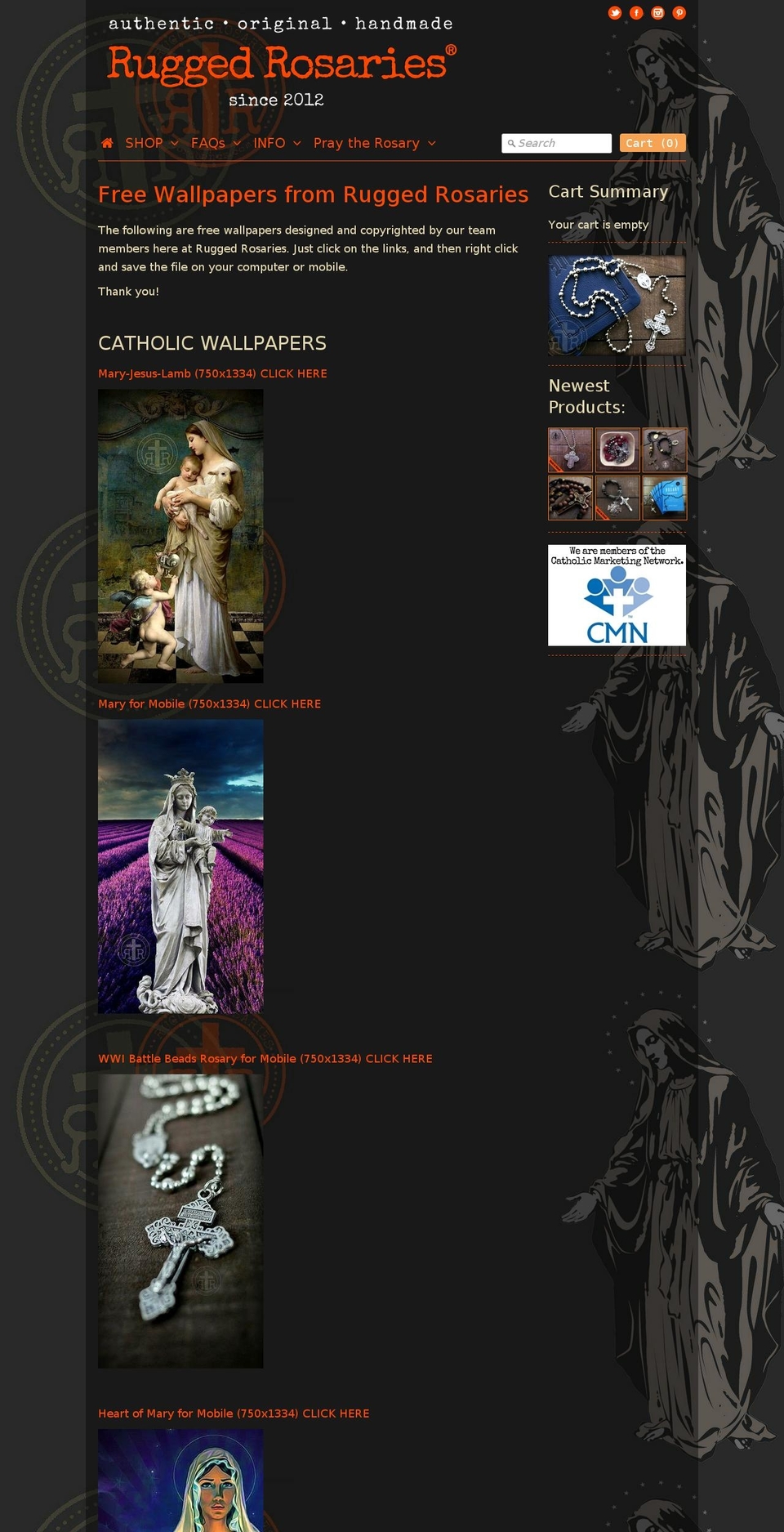 catholic-backgrounds.com — Shopify storefront screenshot