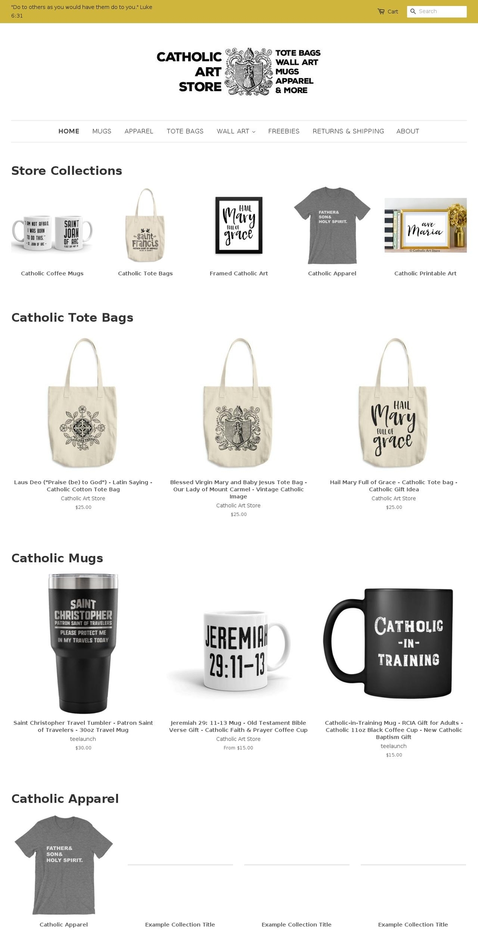 catholicartstore.com shopify website screenshot