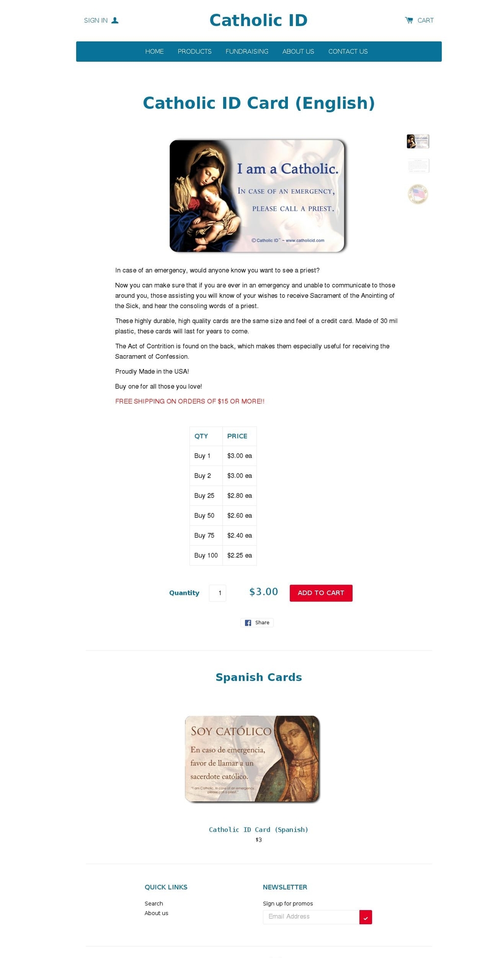 catholicid.com shopify website screenshot