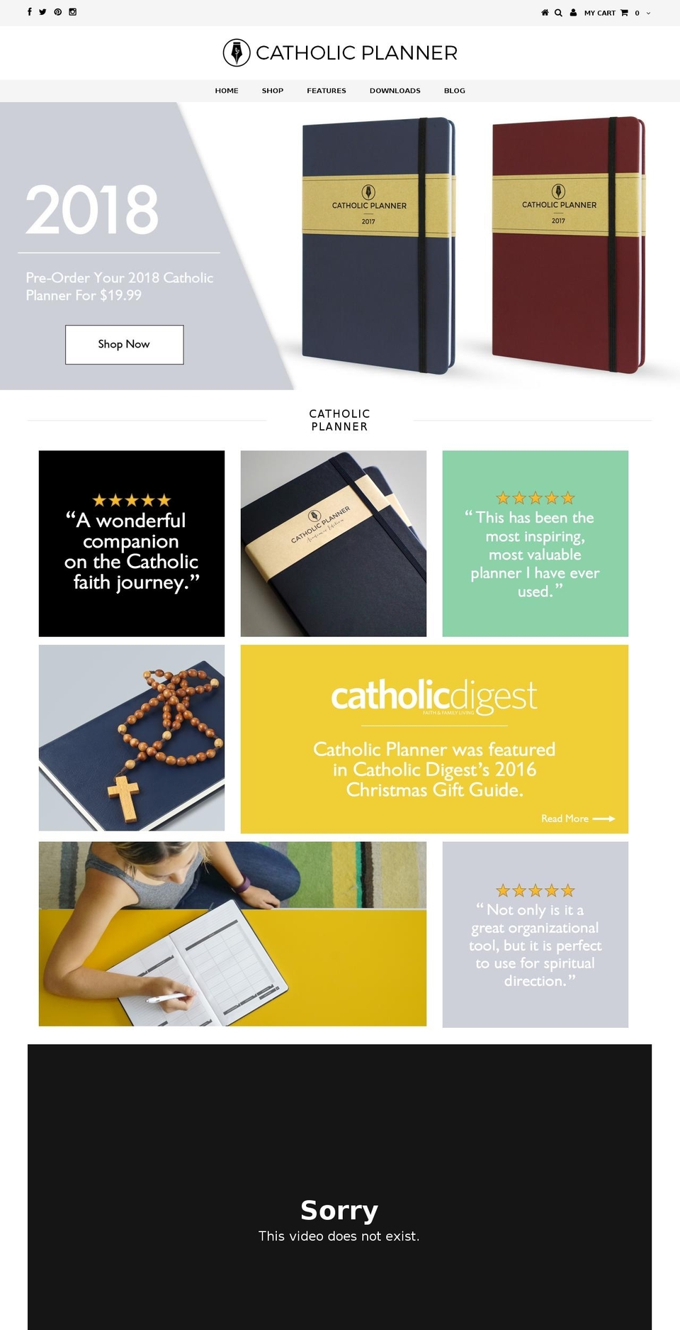 catholicplanner.com shopify website screenshot