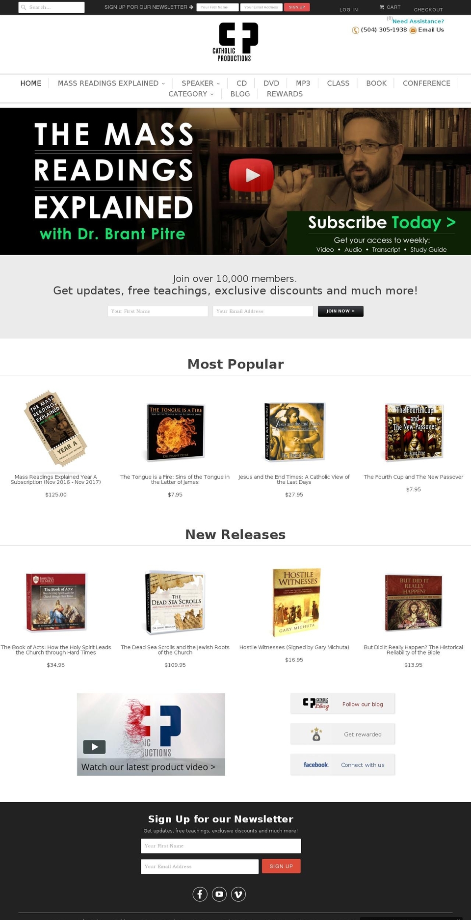 catholicproductions.com shopify website screenshot