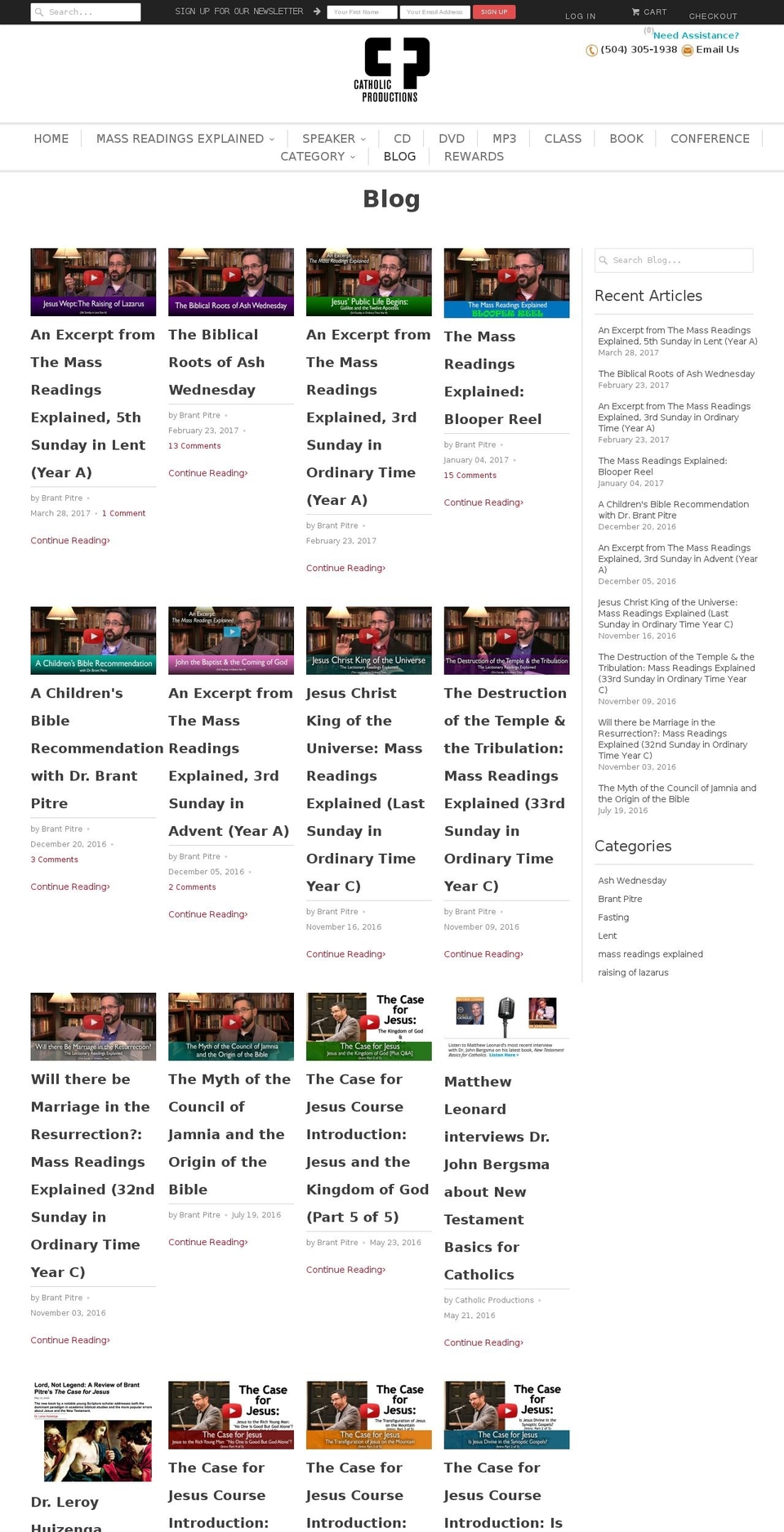 catholicproductionsblog.com shopify website screenshot