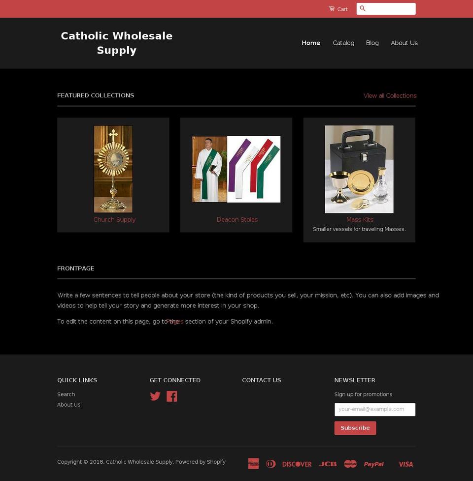 catholicwholesalesupply.com — Shopify storefront screenshot