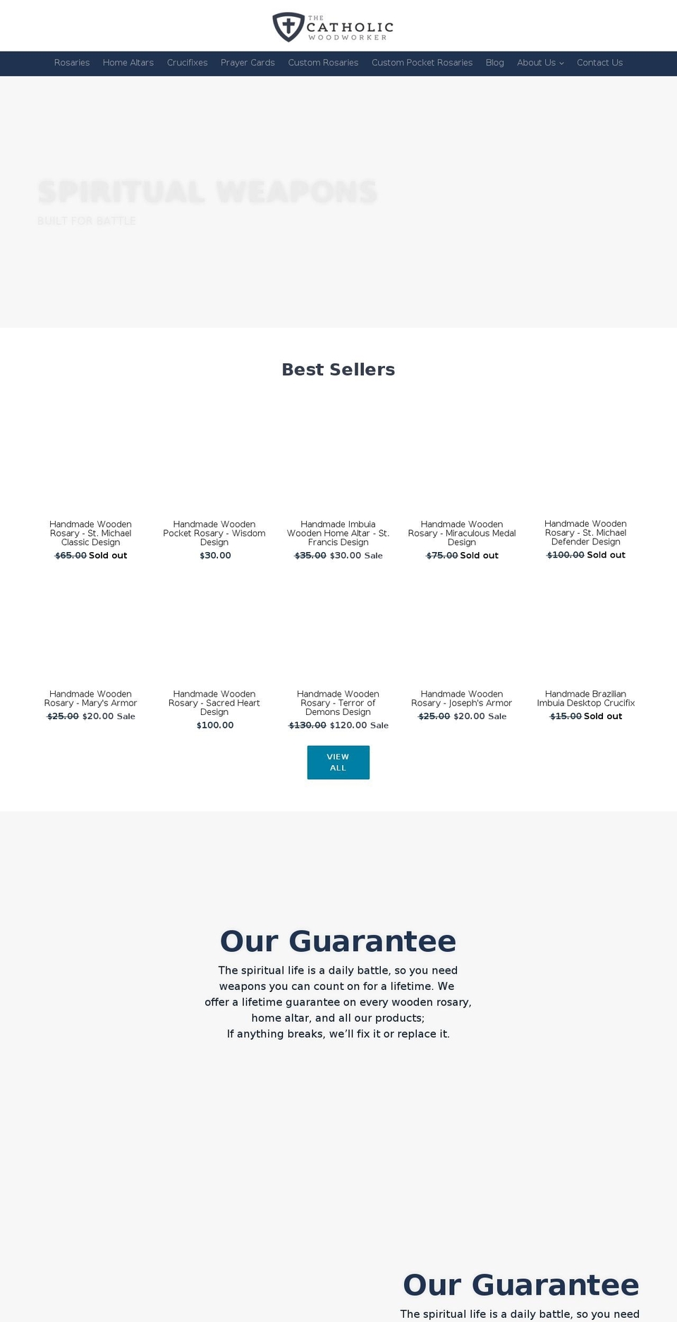 catholicwoodworker.com shopify website screenshot