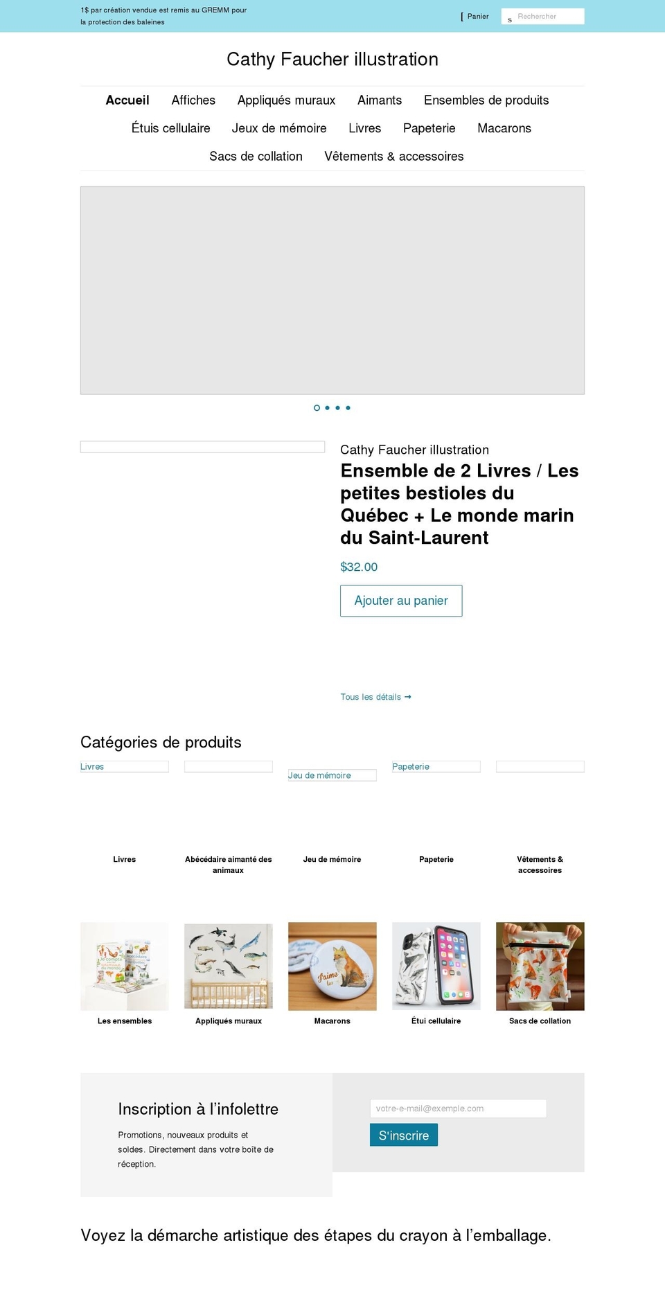 cathyfaucherillustration.com shopify website screenshot