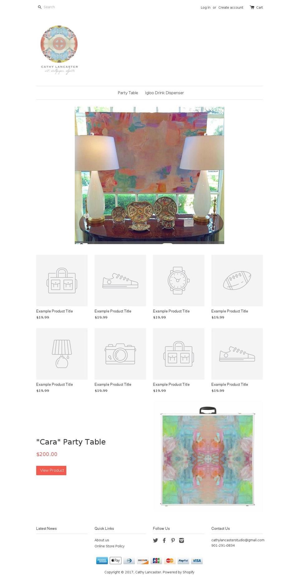 cathylancaster.com shopify website screenshot