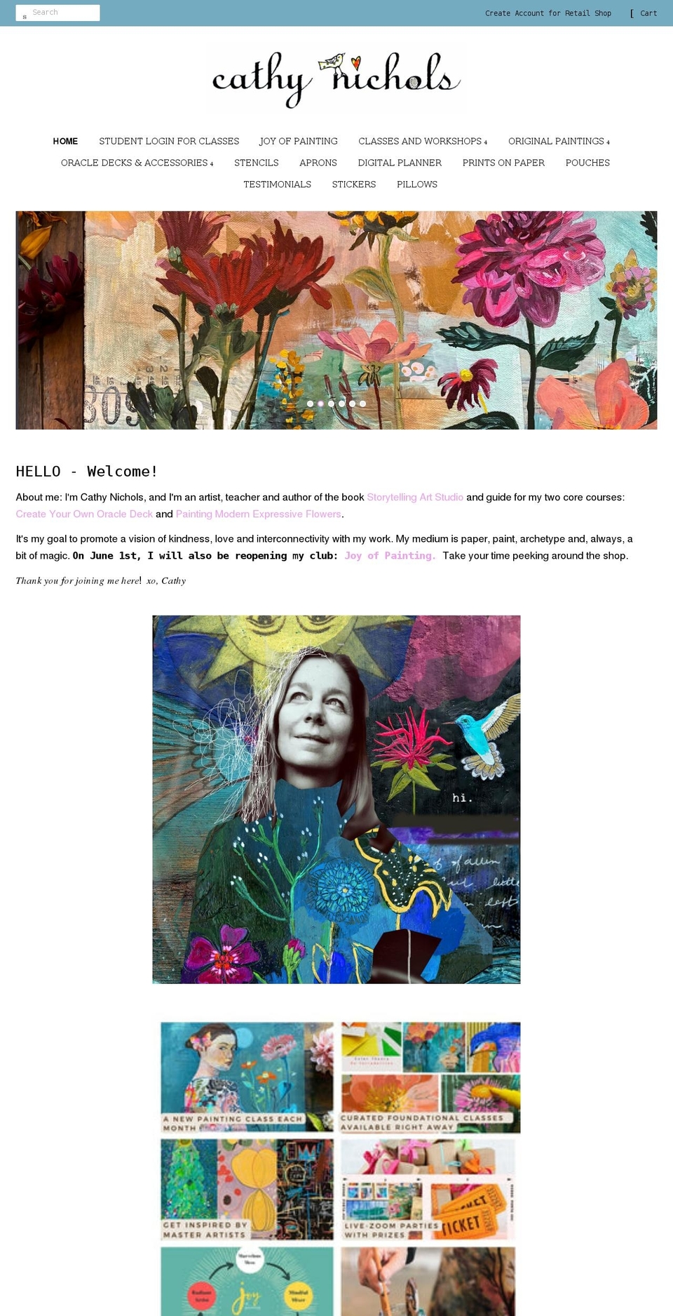 cathynichols.com shopify website screenshot