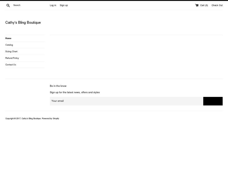 cathysblingonline.com shopify website screenshot