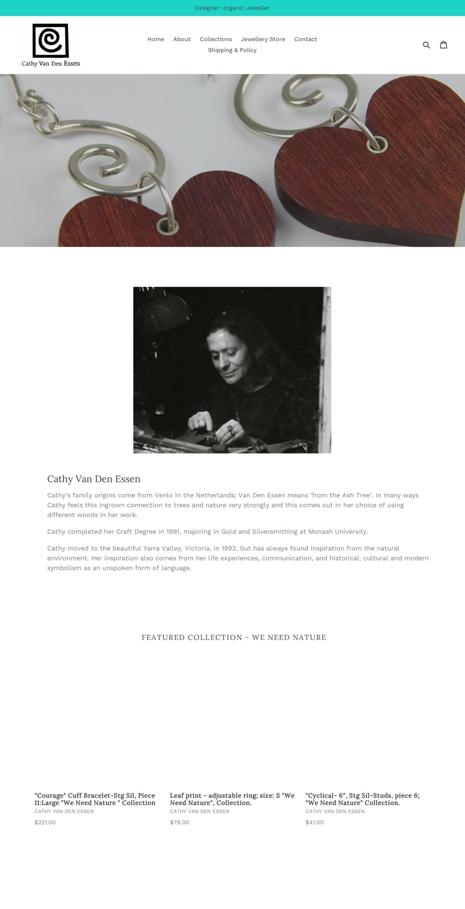 cathyvandenessen.com.au shopify website screenshot