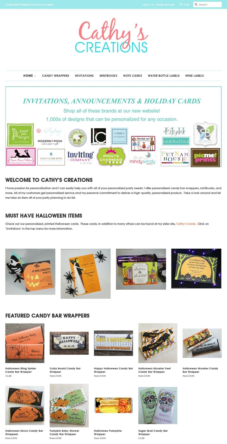 cathywraps.com — Shopify storefront screenshot