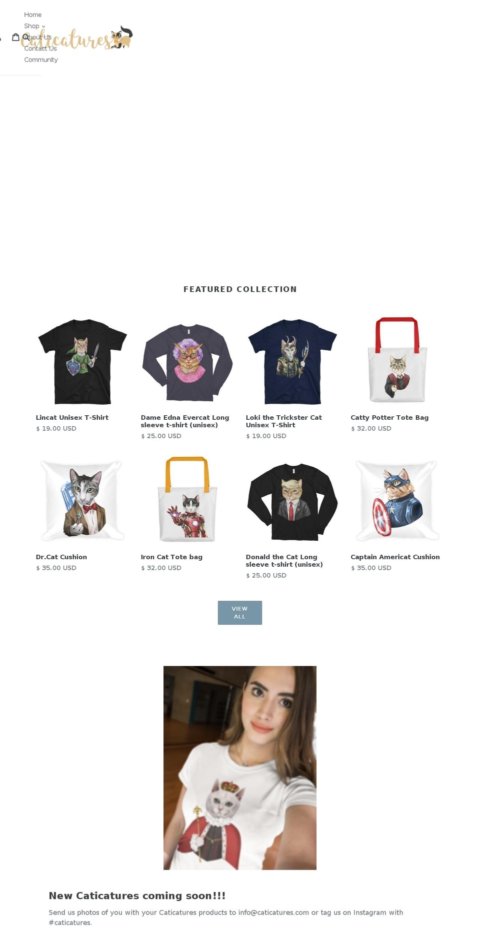caticatures.com — Shopify storefront screenshot