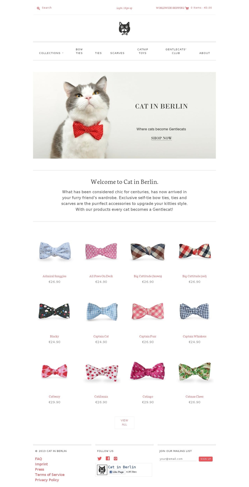 catinberlin.com shopify website screenshot