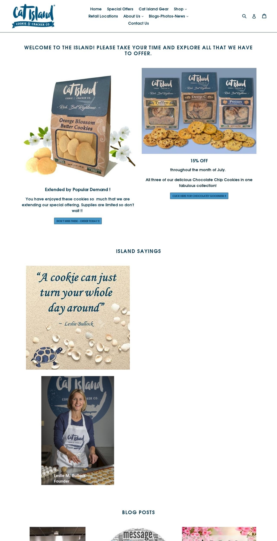 catislandcookies.com shopify website screenshot