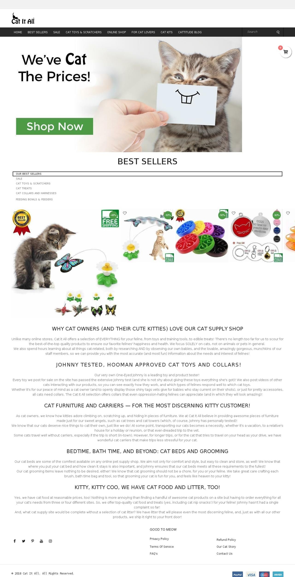 catitall.com — Shopify storefront screenshot