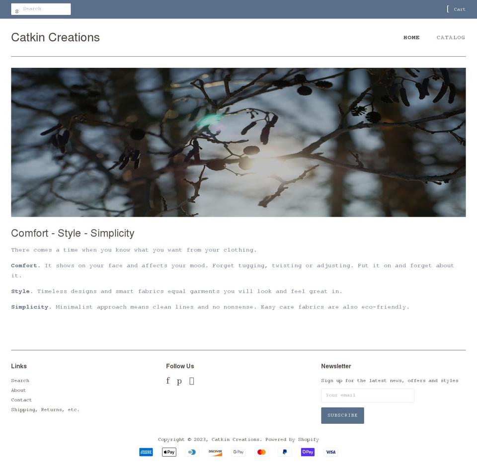 catkincreations.com shopify website screenshot