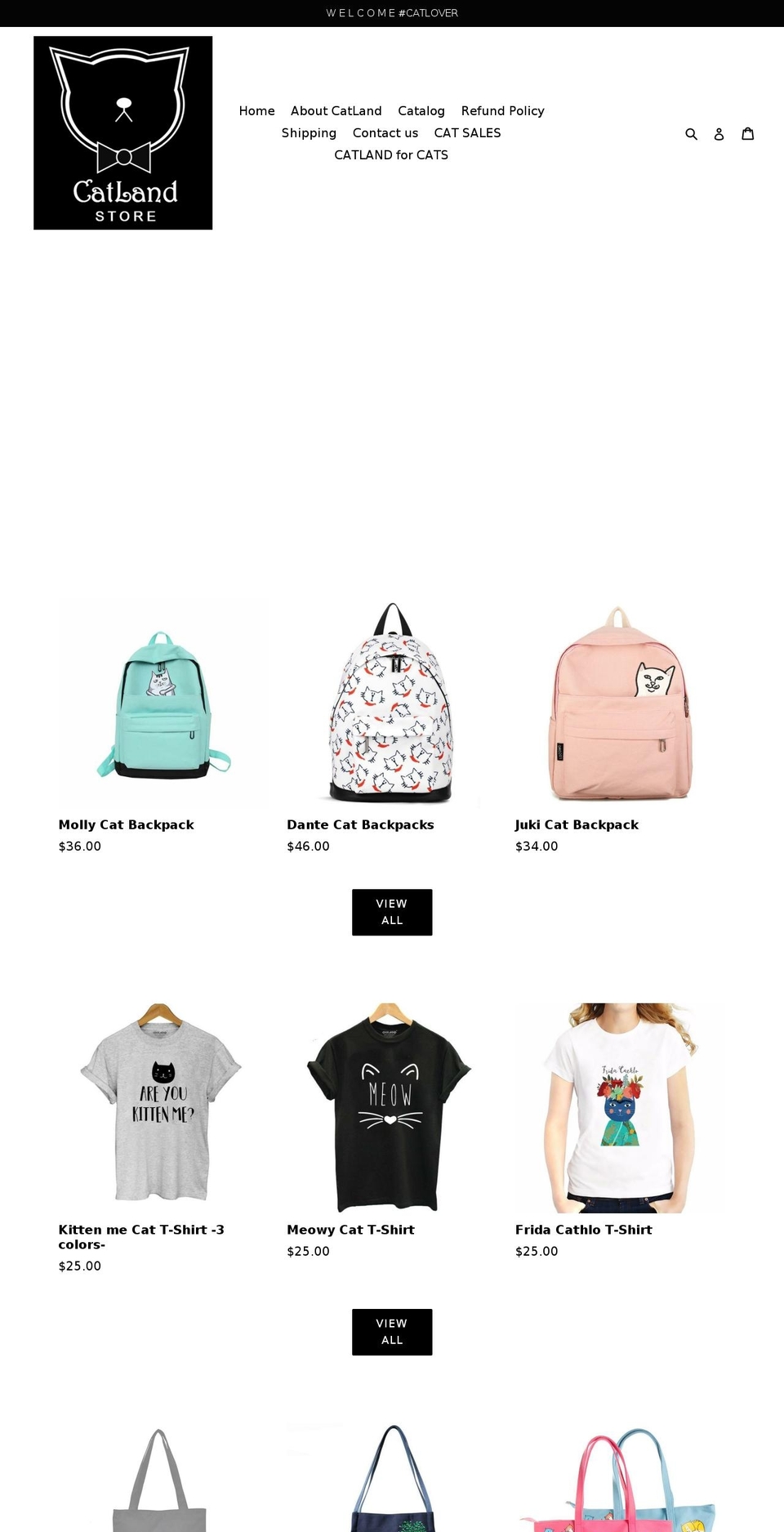 catlandstore.com — Shopify storefront screenshot