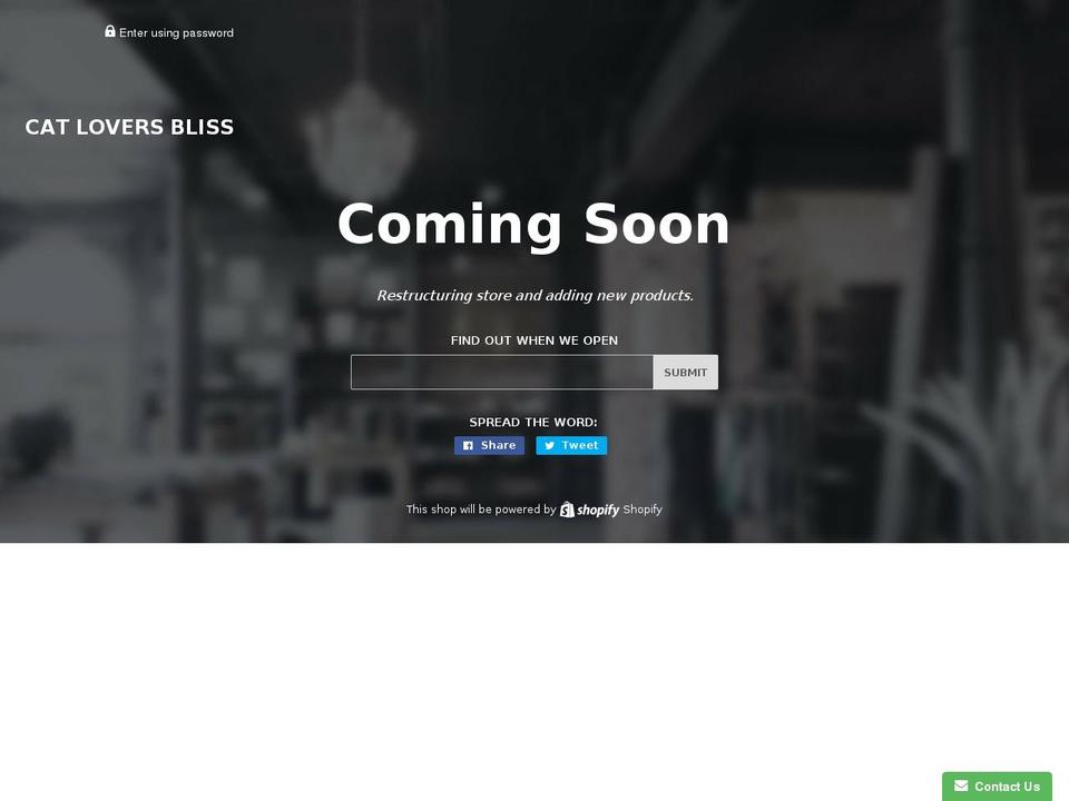 catloversbliss.com — Shopify storefront screenshot