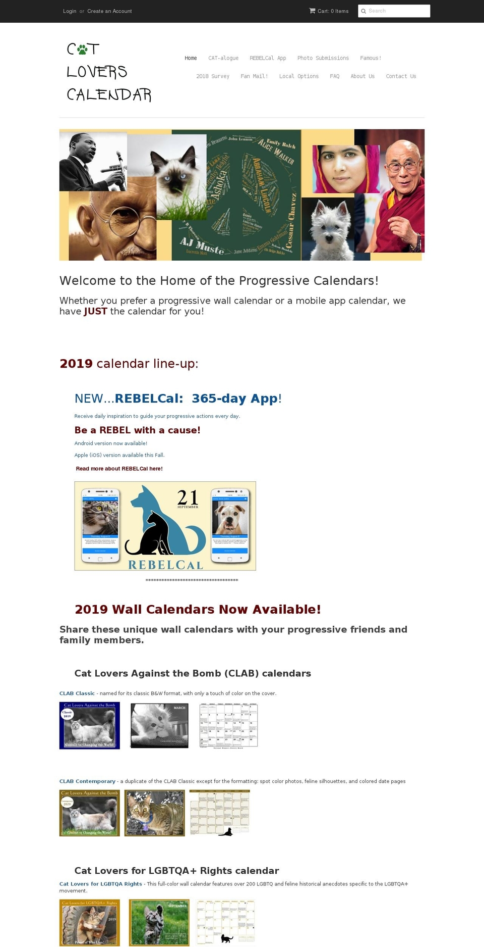 catloverscalendar.com — Shopify storefront screenshot