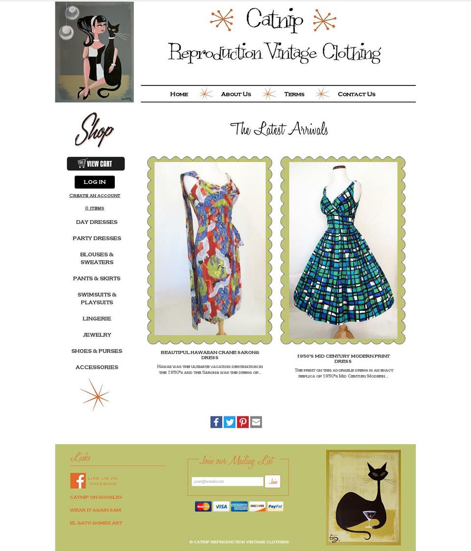 catnipvintage.com shopify website screenshot