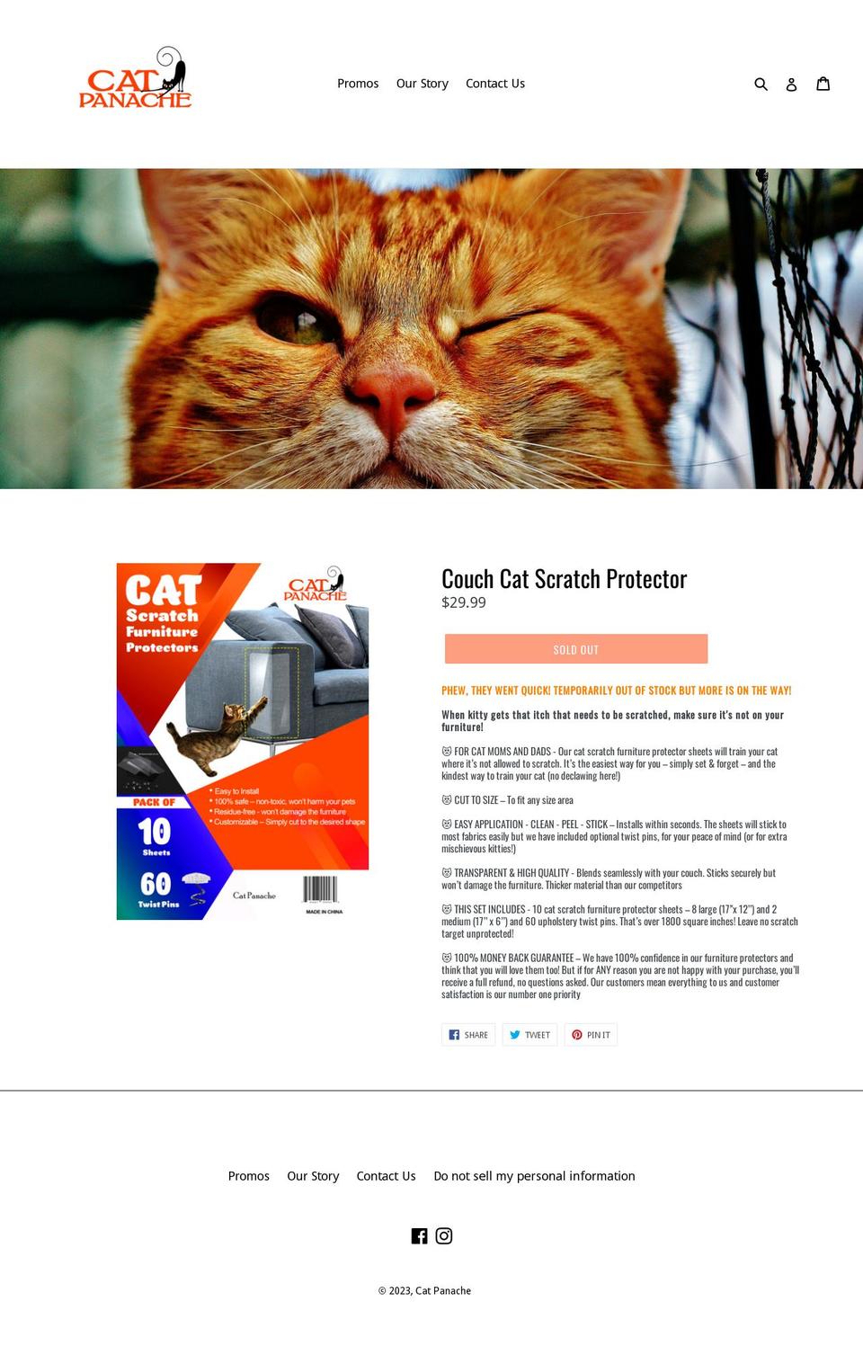 catpanache.com shopify website screenshot