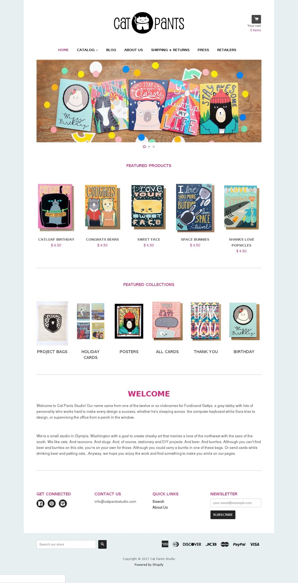 catpantsstudio.com shopify website screenshot