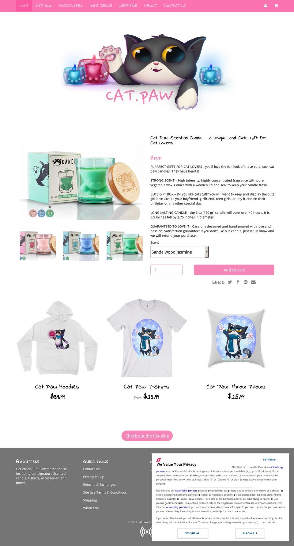 catpaw.shop shopify website screenshot