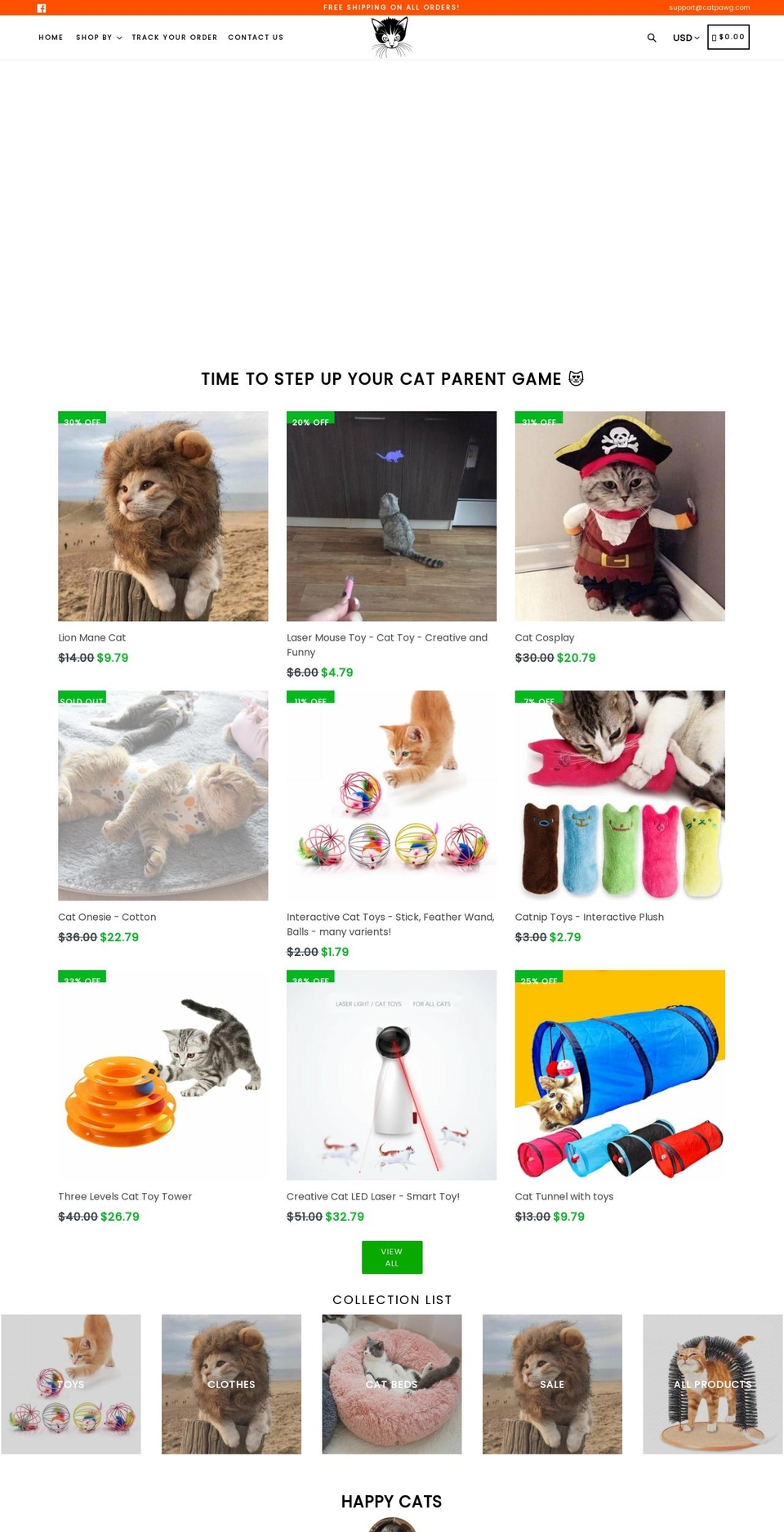 catpawg.com shopify website screenshot