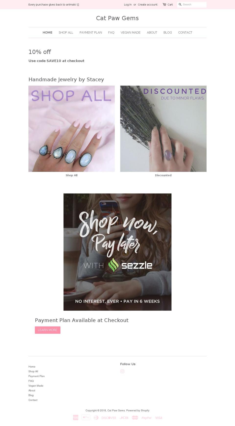 catpawgems.com — Shopify storefront screenshot