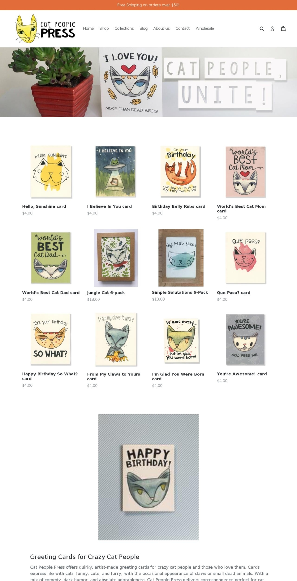 catpeoplepress.com — Shopify storefront screenshot