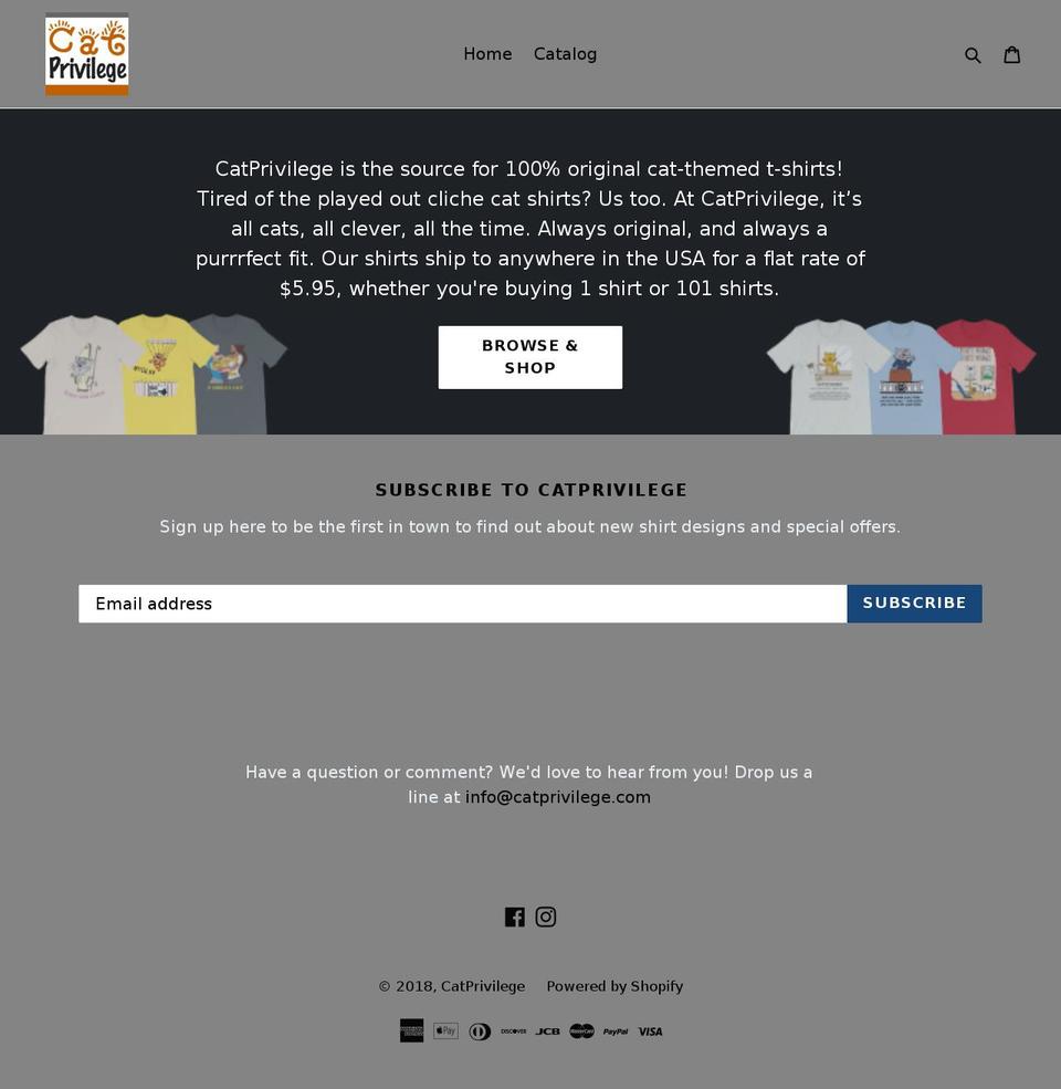 catprivilege.com — Shopify storefront screenshot
