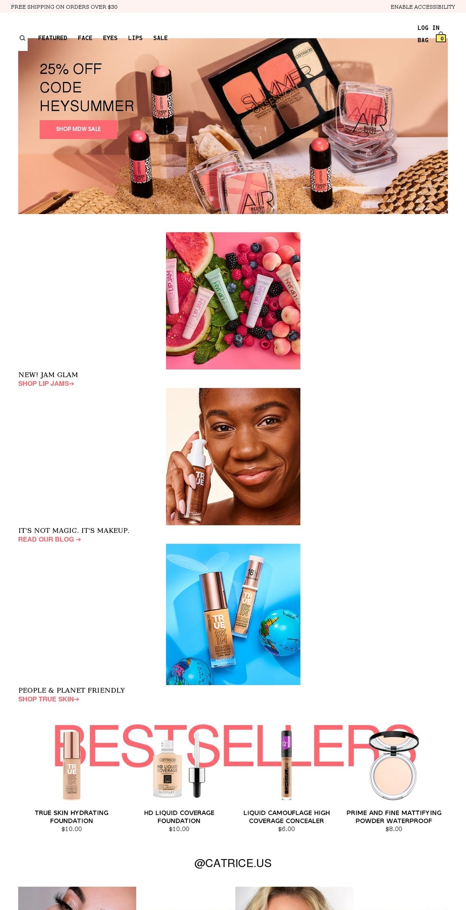 catricecosmetics.com shopify website screenshot
