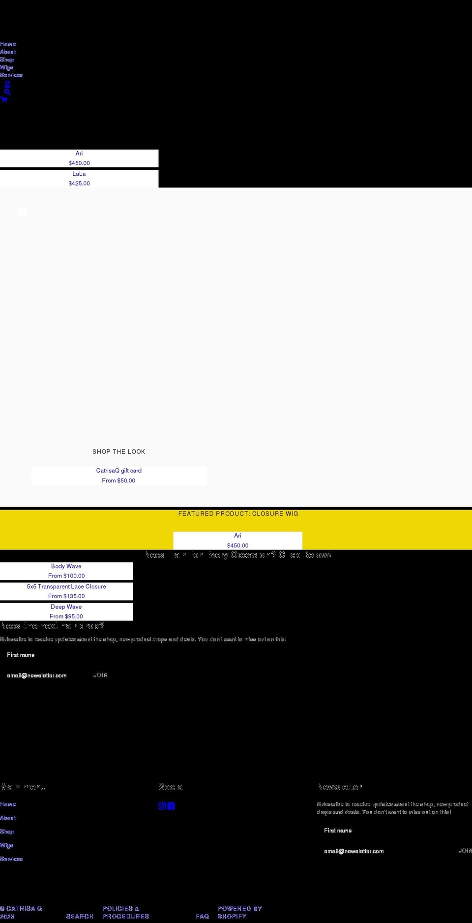 catrisaq.com shopify website screenshot