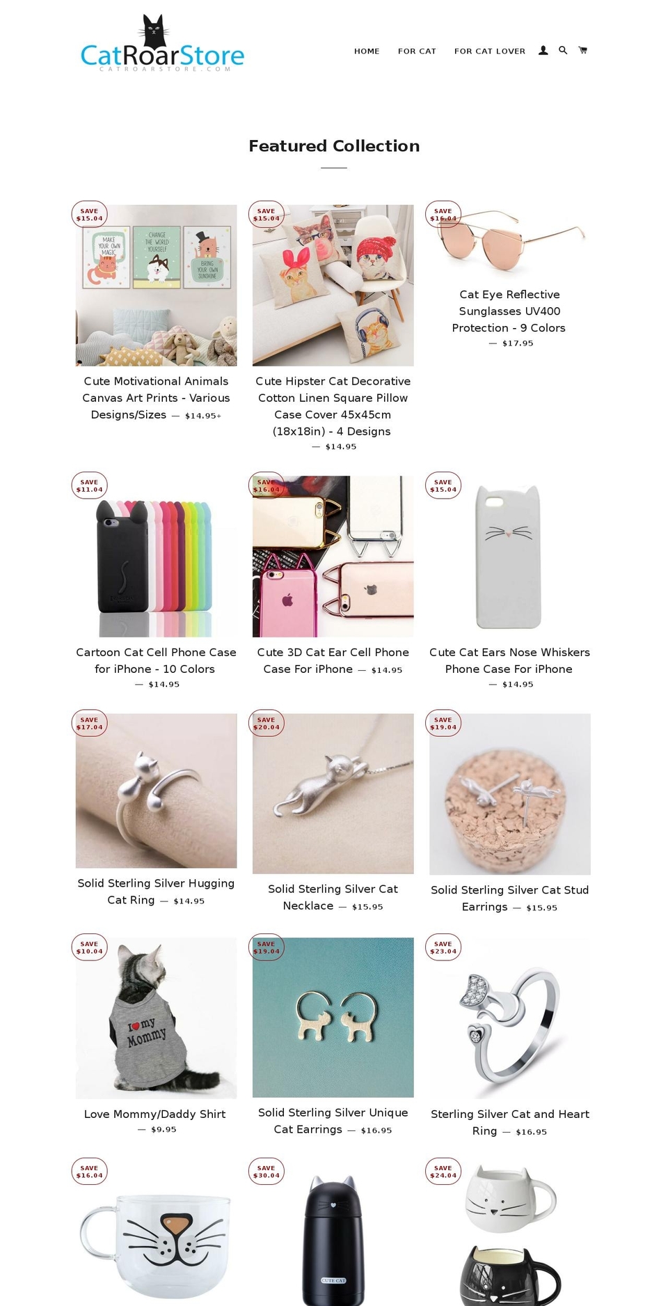 catroarstore.com shopify website screenshot