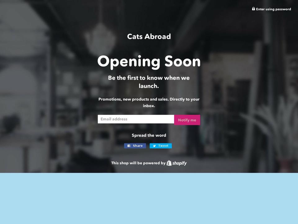 catsabroad.com — Shopify storefront screenshot