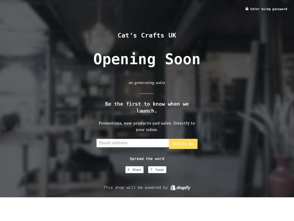 catscraftsuk.com shopify website screenshot