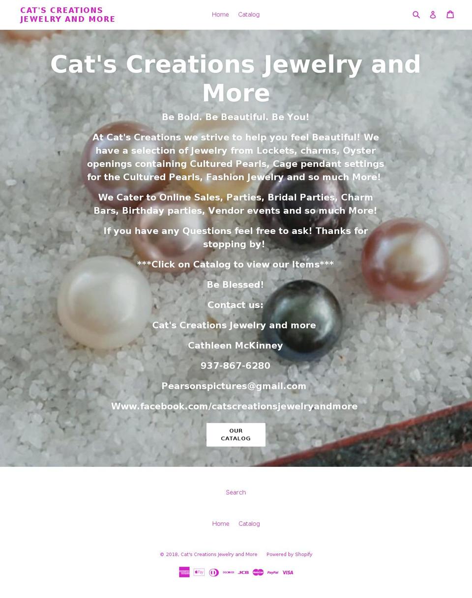 catscreationsjewelryandmore.com — Shopify storefront screenshot