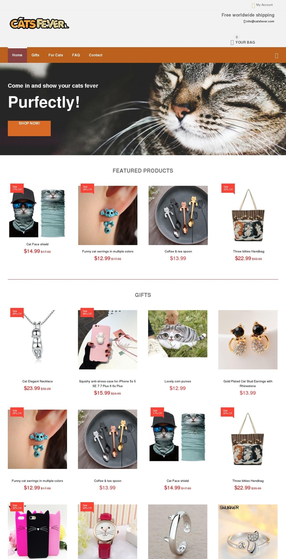 catsfever.com — Shopify storefront screenshot