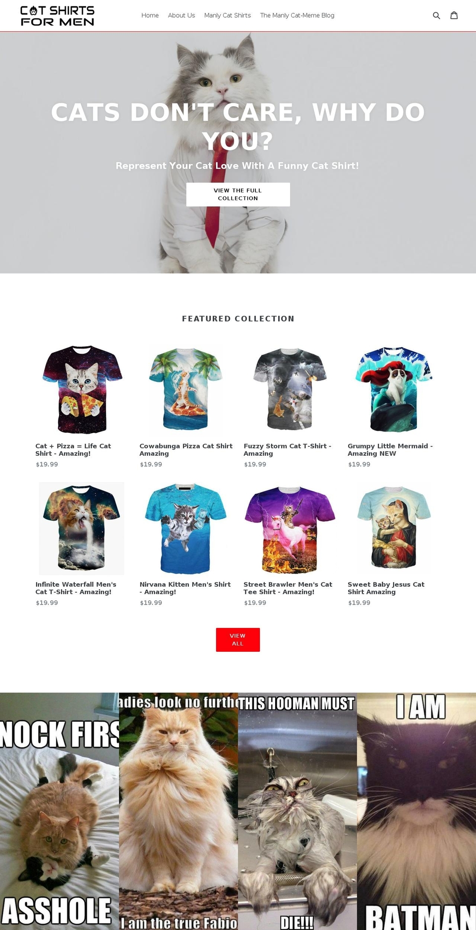 catshirtsformen.com — Shopify storefront screenshot