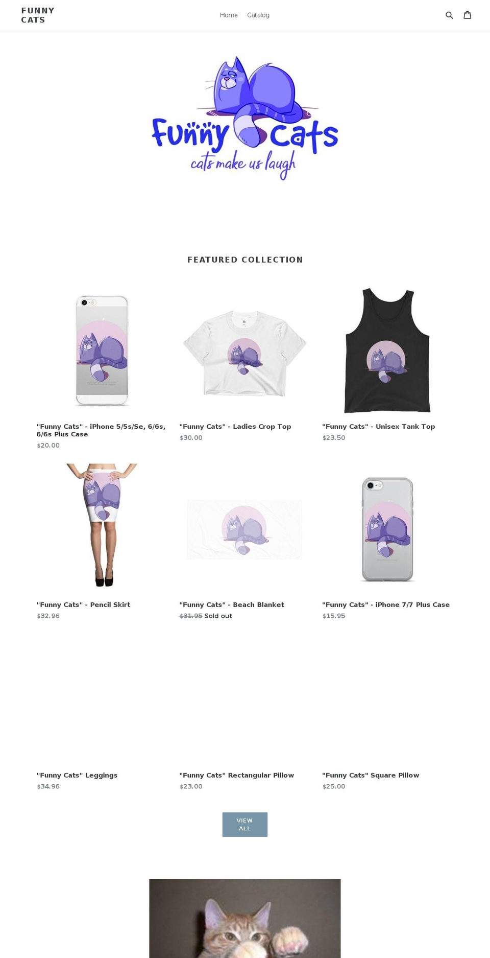 catsmakeuslaugh.com shopify website screenshot