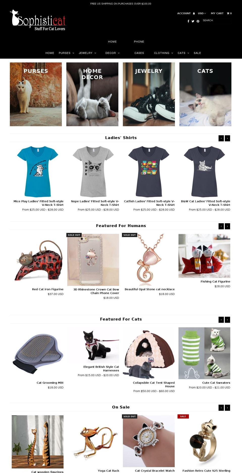catsophisticat.com — Shopify storefront screenshot
