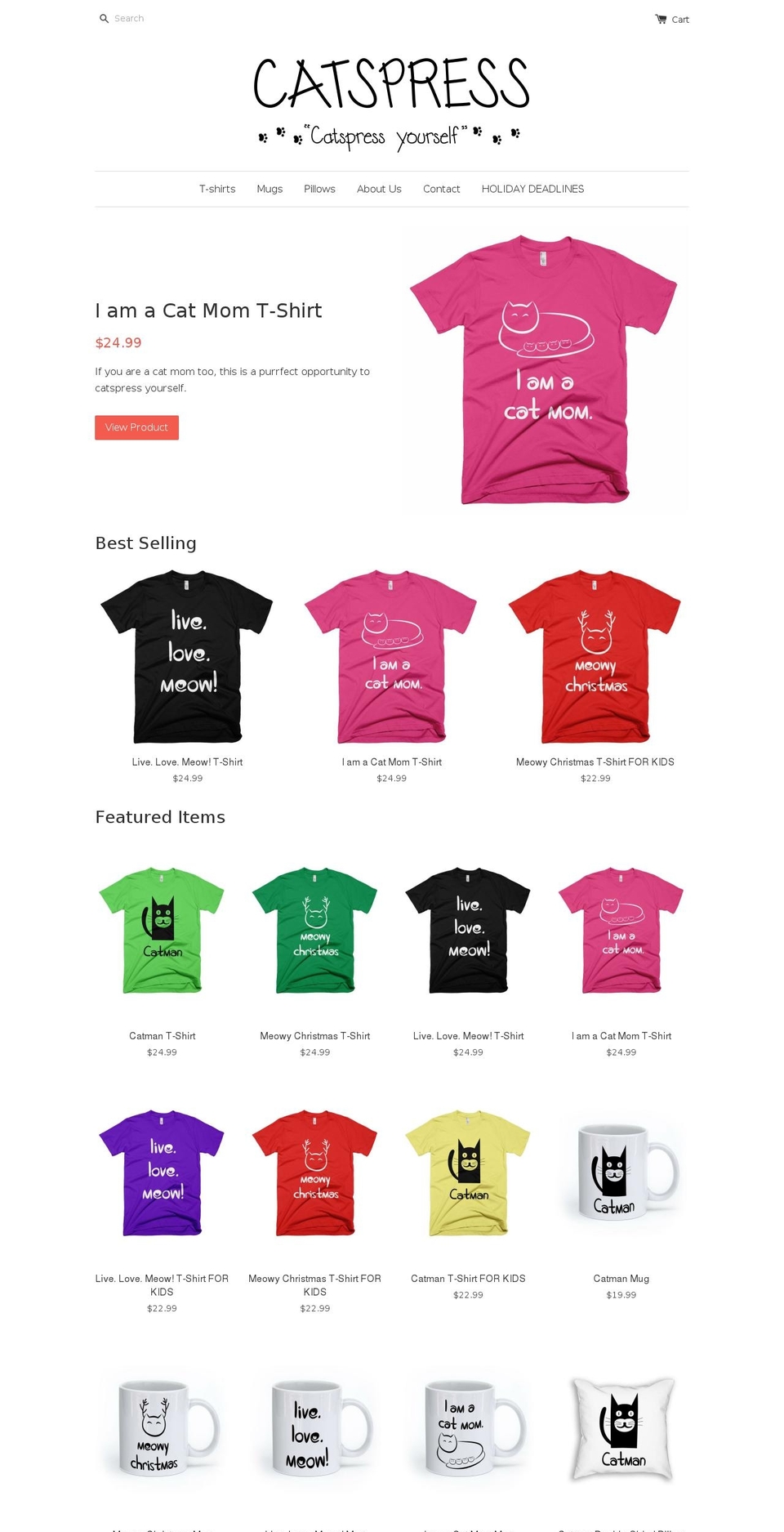 catspress.com shopify website screenshot