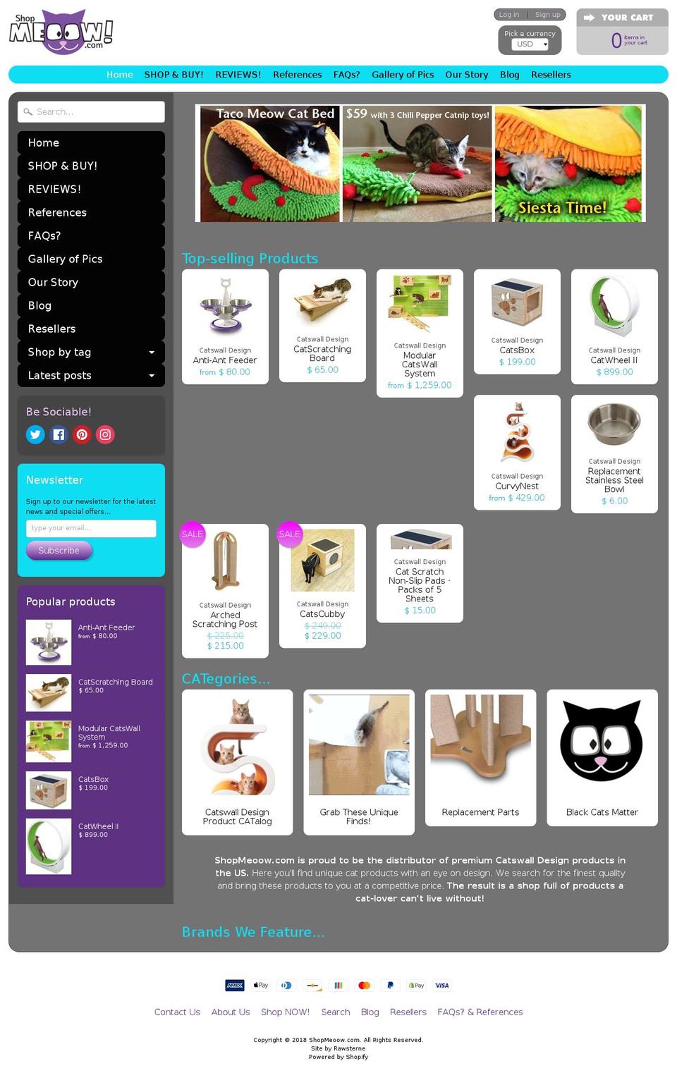 catswall.us shopify website screenshot