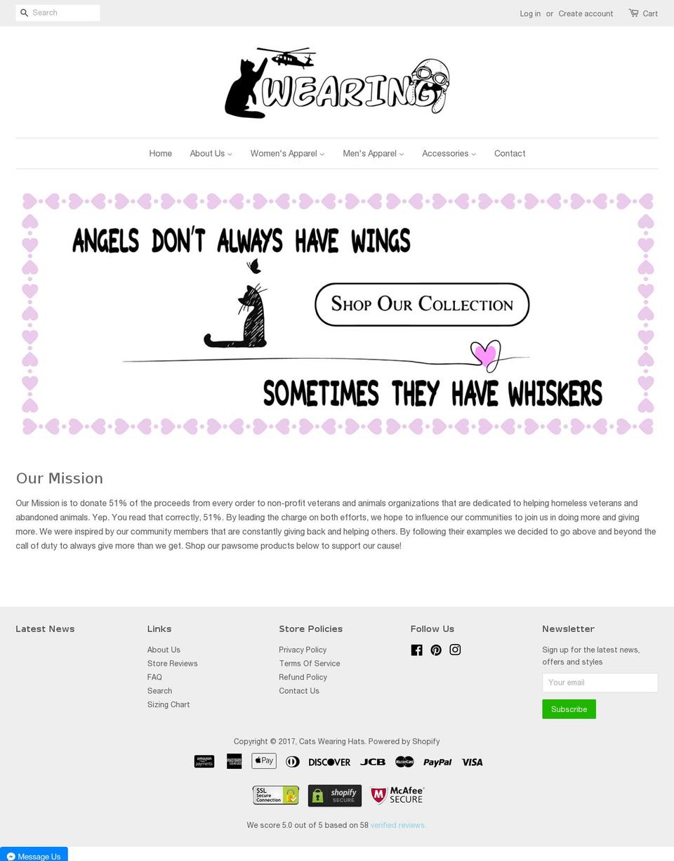 catswearinghats.com shopify website screenshot