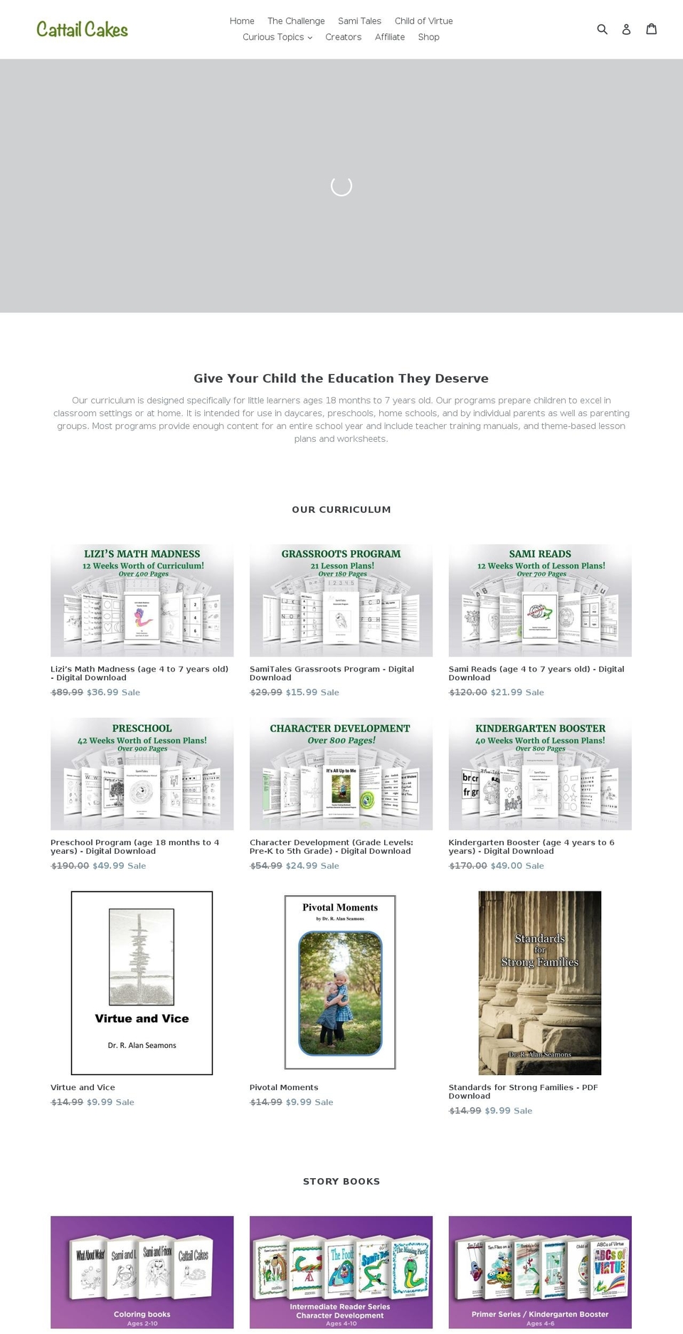cattailcakes.com shopify website screenshot