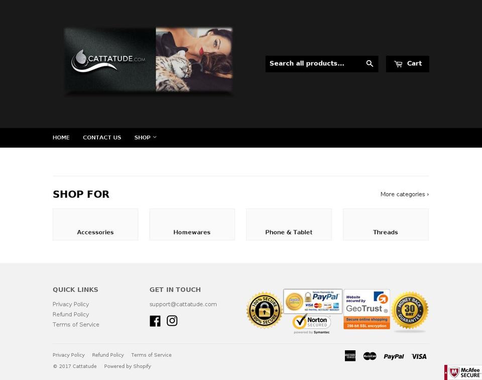 cattatude.com shopify website screenshot