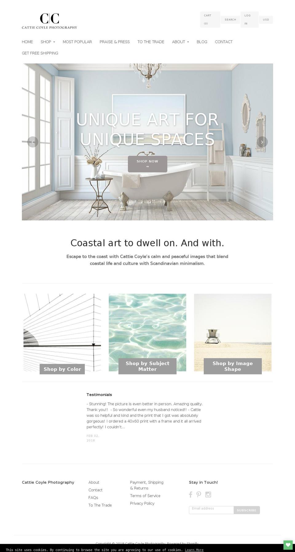 cattiecoylephotography.com shopify website screenshot